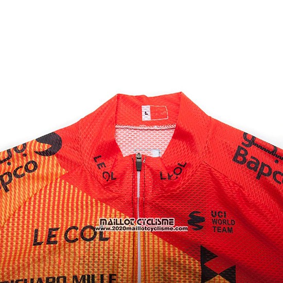 2020 Maillot Ciclismo Bahrain Mclaren Rouge Orange Noir Manches Courtes et Cuissard